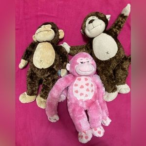 3 Build-a-Bear Monkeys